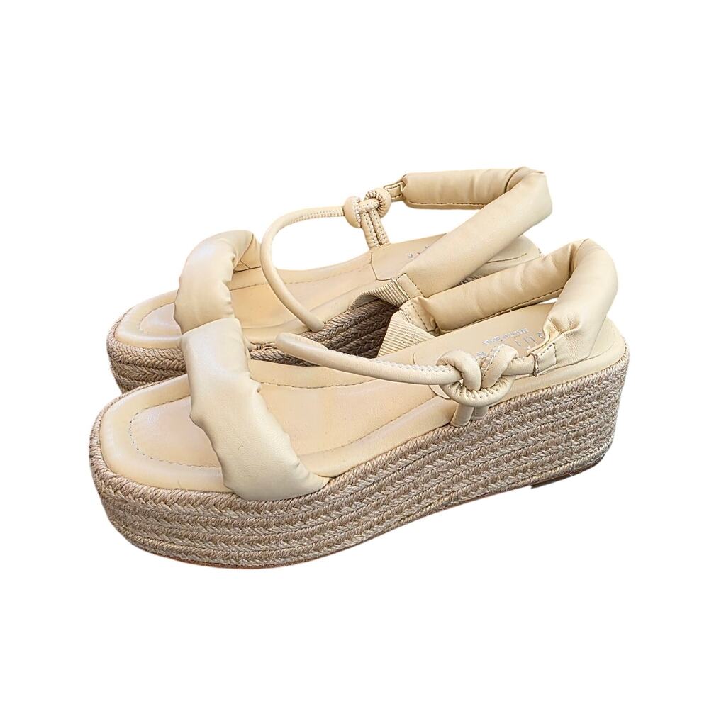 Equitare Kinga platform espadrille sandals in cream/Beige